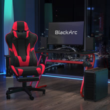 Load image into Gallery viewer, Echo Gaming Desk & Chair Set: Faux Leather Reclining Gaming Chair; Gaming Desk with Headphone Hook and Cupholder