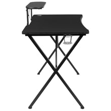 Load image into Gallery viewer, Gamma Gaming Desk & Chair Set - High Back Gaming Chair with Flip-Up Arms; Desk with Detachable Headphone Hook/Cupholder