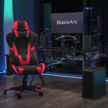 Load image into Gallery viewer, Delta Gaming Setup: Reclining Chair with Lumbar Support &amp; Headrest; Desk with Detachable Headphone Hook/Cupholder &amp; Monitor Stand
